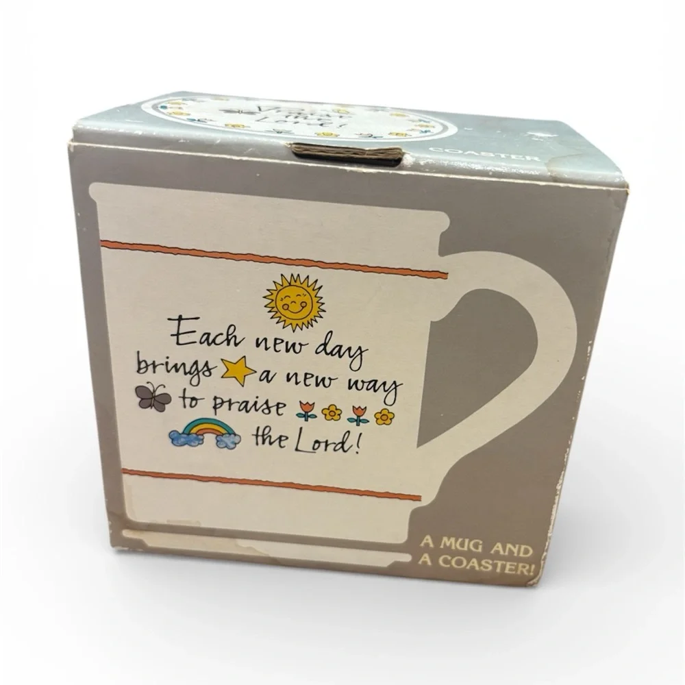 Hallmark Mug Mates Inspirational Praise The Lord Cream Mug with Coaster Set NEW - Picture 4 of 7